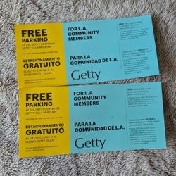 Two Getty Museum Parking Pass Expiration June 2026