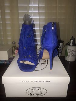 Steve Madden Blue Fringe Heels- Size 9