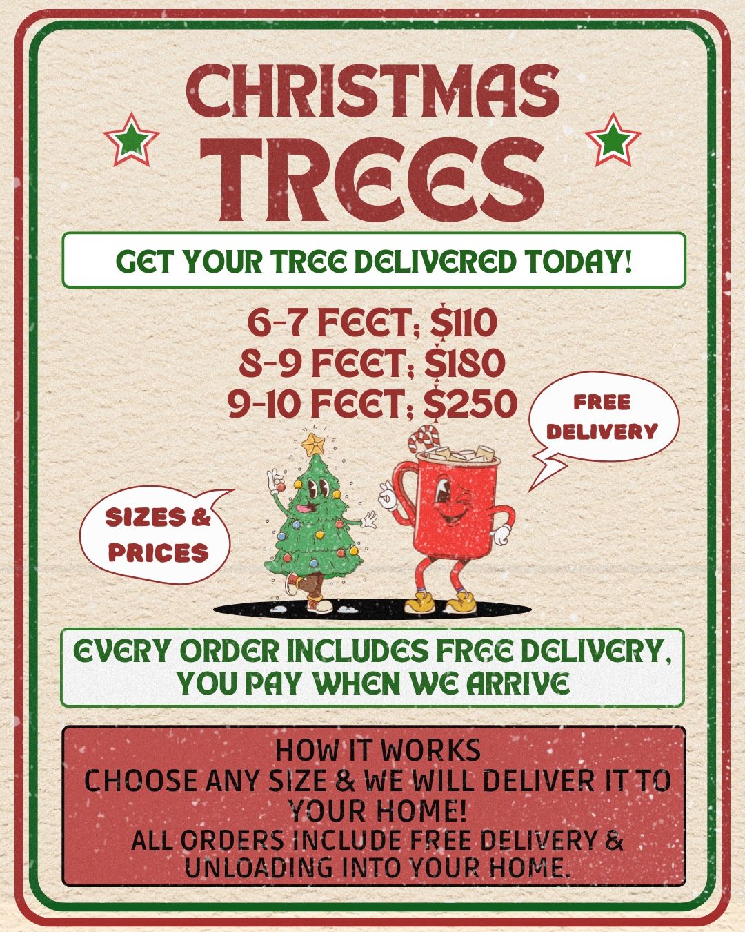 Fresh Christmas Tree Delivery • $70–$250