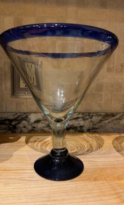 Set of 2 Handblown Oversized Cocktail/Margarita Glasses