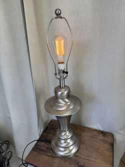 Metal lamp with Edison bulb