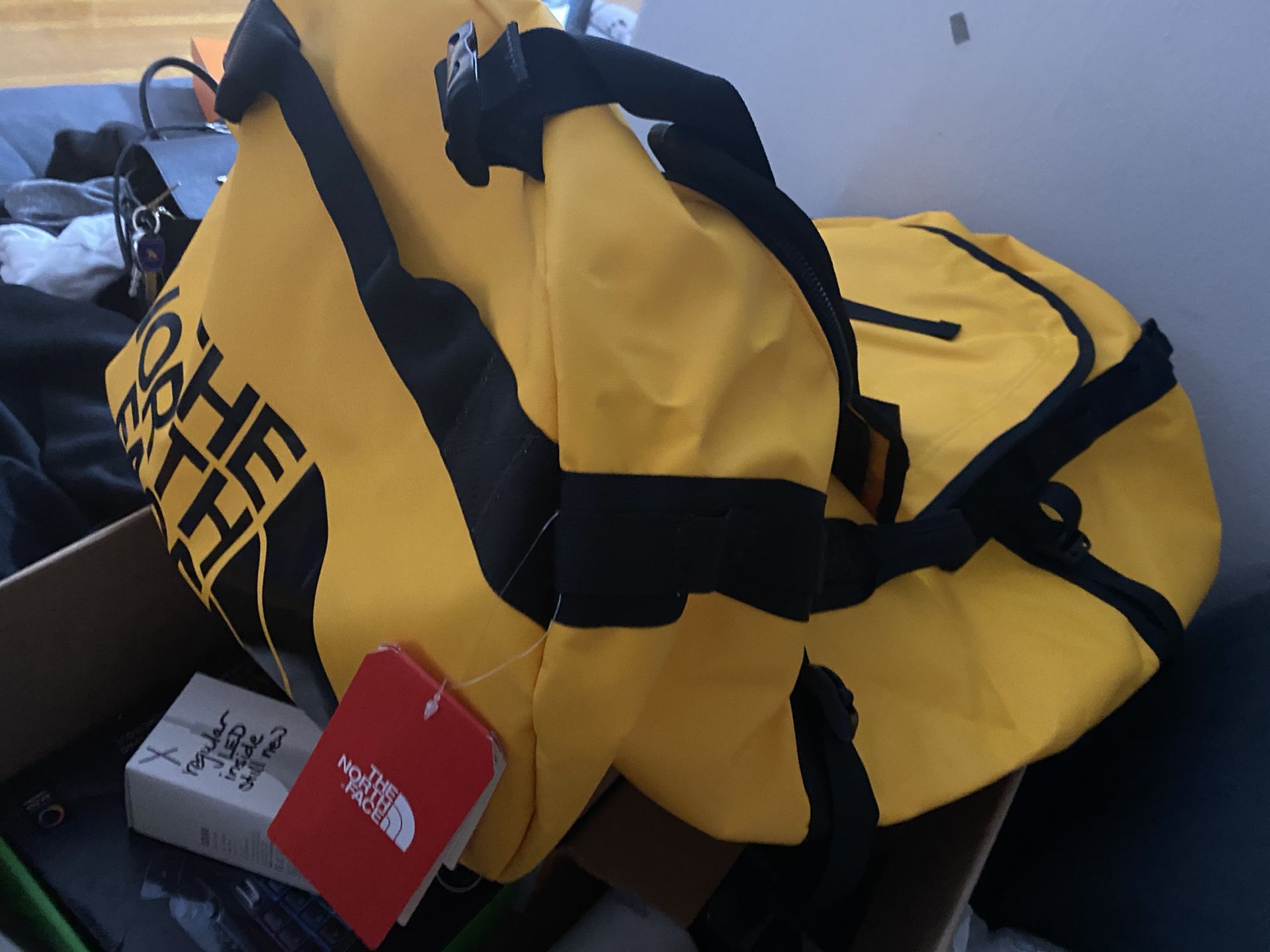 XXL yellow outdoors waterproof North face duffel bag