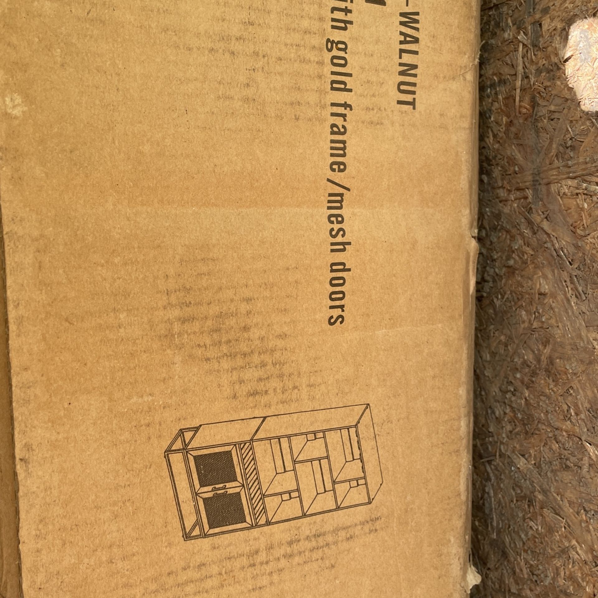 Mesh Frame Works Walnut Liquor Cabinet