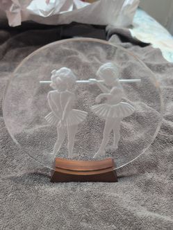 Vintage Lucite Plaque 7"