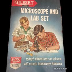 Vintage 1958 Gilbert 13024 Microscope And Lab Set 