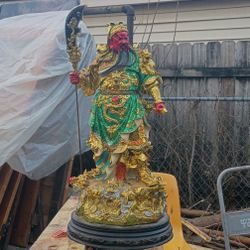 25in Guan Red Face Chinese Statue