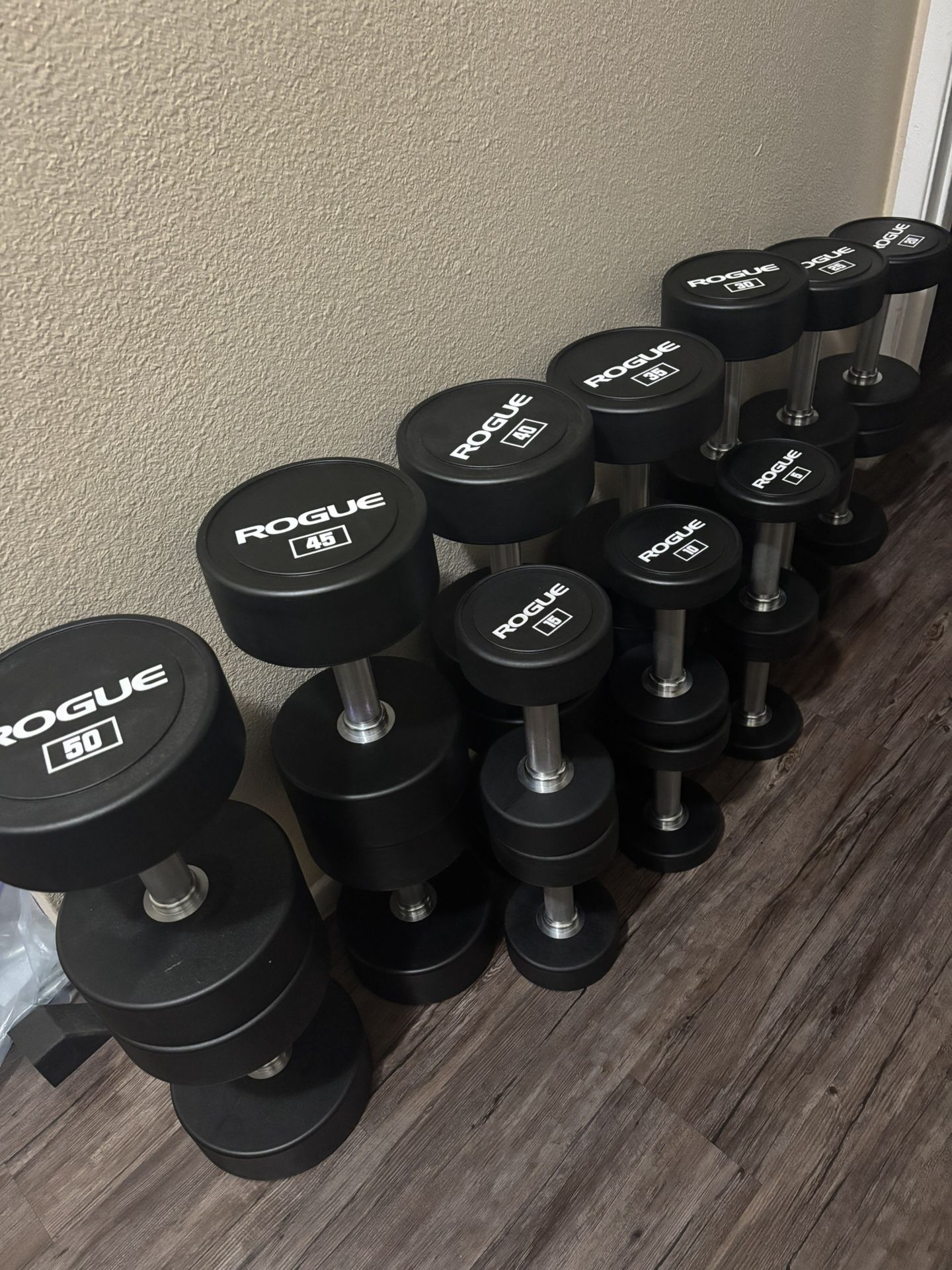 ROGUE Urethane Dumbbell Weights LIKE NEW 5-50 Lbs In 5 Lbs Increments