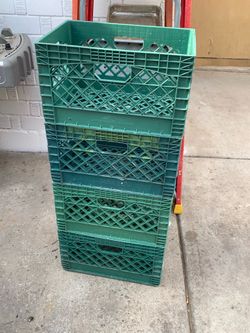 Four Nice green milk crates