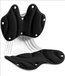 New Ergonomic Lumbar Support - Extra Wide & Sturdy Back Support for Office Chair, Posture Correction & Back Pain Relief - Work From Home Essentials(Bl