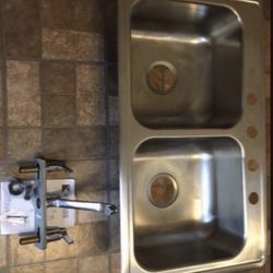 Stainless Steel Sink And Faucet 