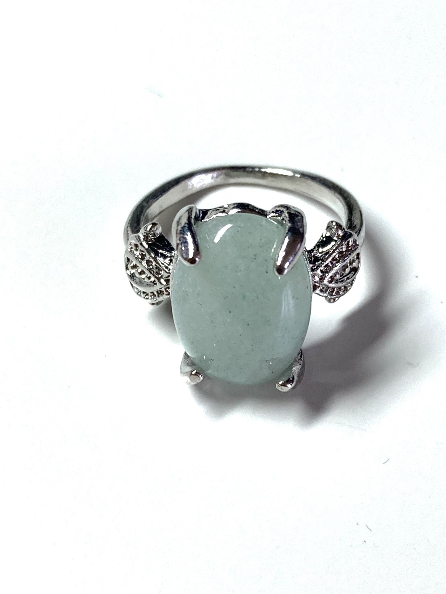 001-3 Myanmar Burma Jadeite Oval Jade Ring Size 5