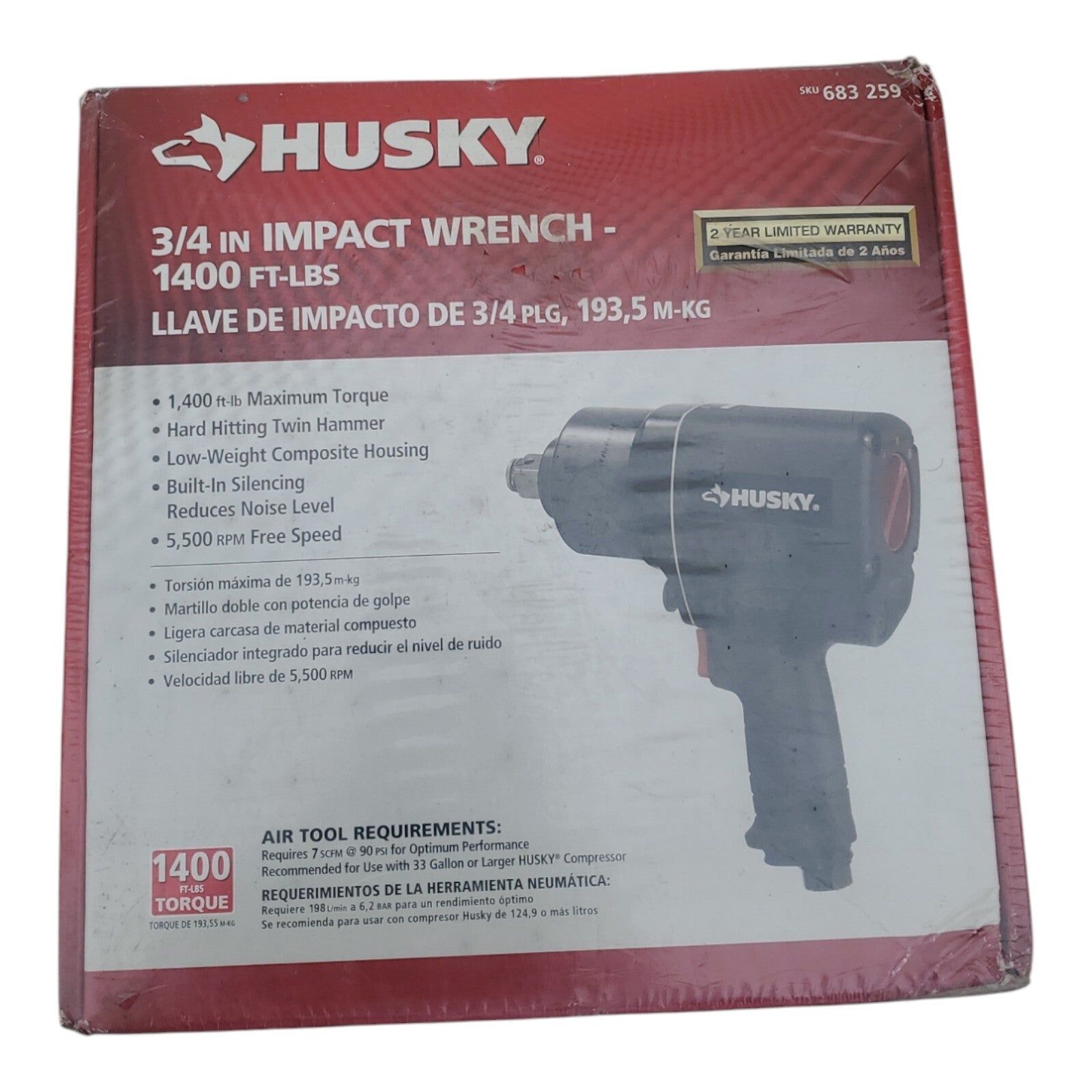 New Husky impact driver 3/4 Drive  1400 Lbf