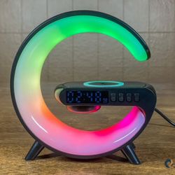 Wireless Fast Charger Bluetooth Speaker iPhone Samsung 4-in-1 Alarm Clock RGB