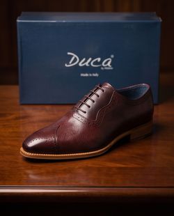 Duca shoes burgundy leather calf Oxford
