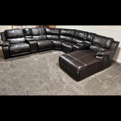 Huge False Leather Sectional (Free Delivery)