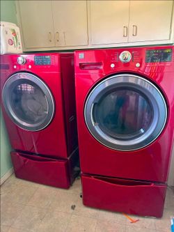Kenmore Red Front-Load Washer and Dryer Set