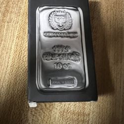 Germania Mint 10 Oz Ag 999.9 Silver Cast Bar 