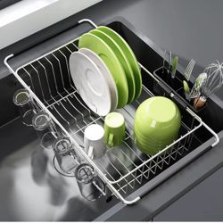 NEW -Stainless Steel Over-the-Sink Dish Drying Rack