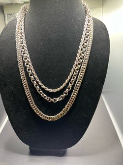 Silver-Tone Layered Chain Necklace Set