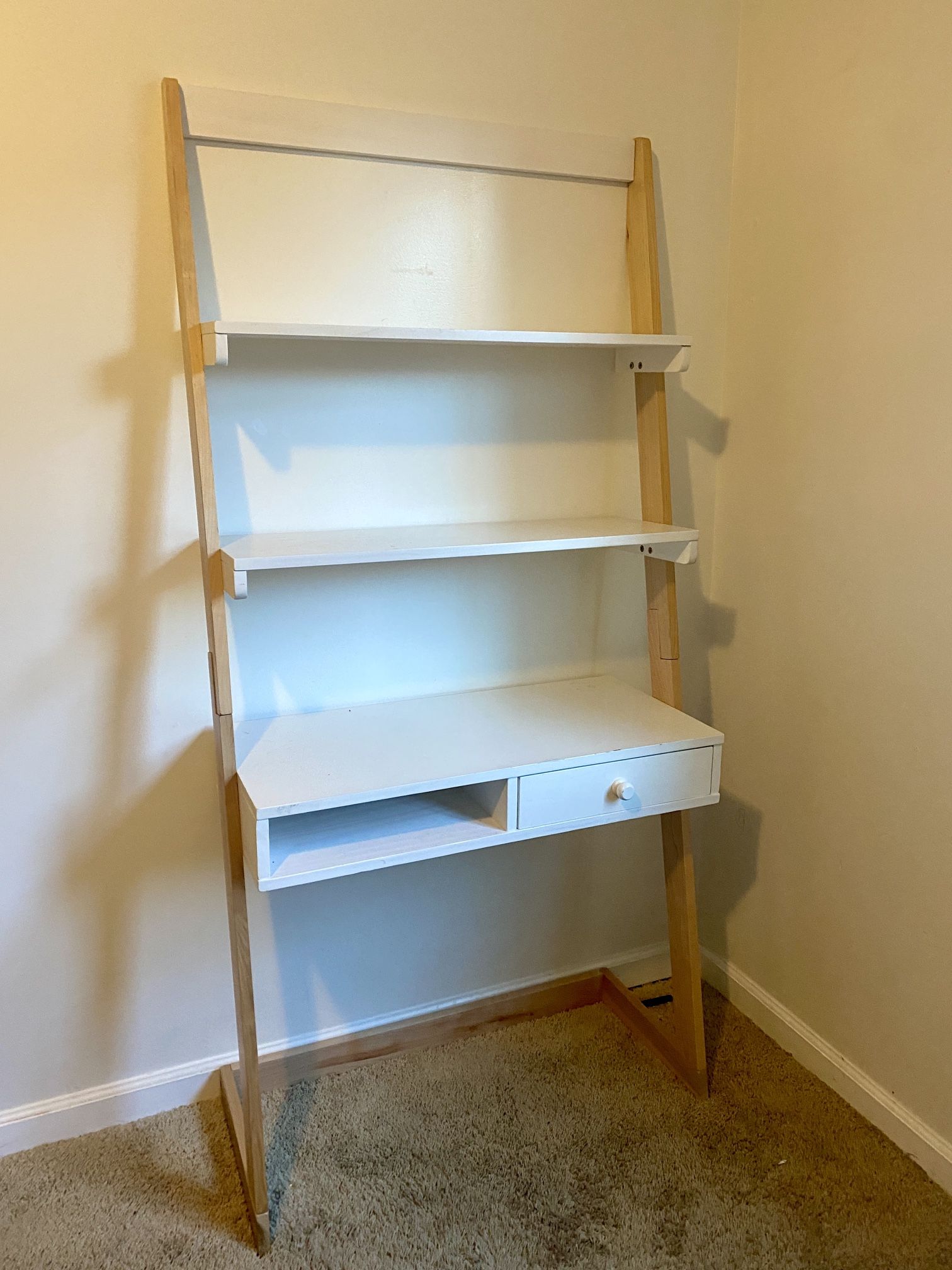 Modern Ladder Leaning Wall Desk Shelf