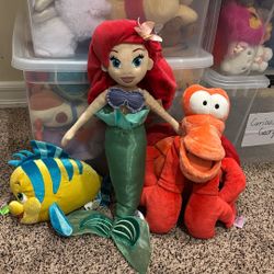 3 PCs The Little Mermaid Stuffed Animals/ Also Sold separately