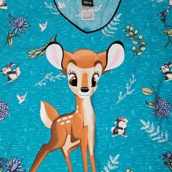 Scrub Top Medical Smock Size L Disney Bambi Excellent Condition PRICE Is Firm Cash Only