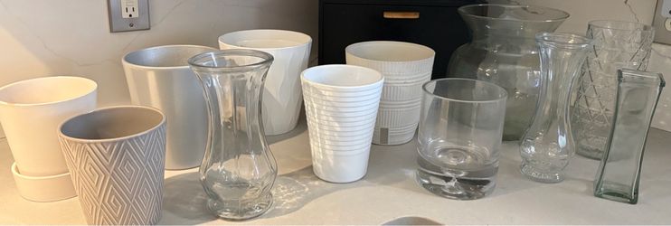 If it’s up, it’s available. Free vases and plant pots