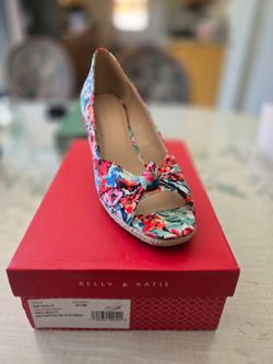 Kelly & Katie Floral Wedge Espadrille Heels