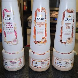 Dove Limited Edition Fall Body Care Bundle – Sugar Cookie, Chai Latte & Pumpkin Pie (6pc Set)