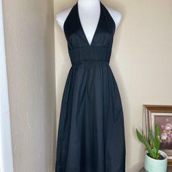J Crew Halter Black Dress with Pocket size 4