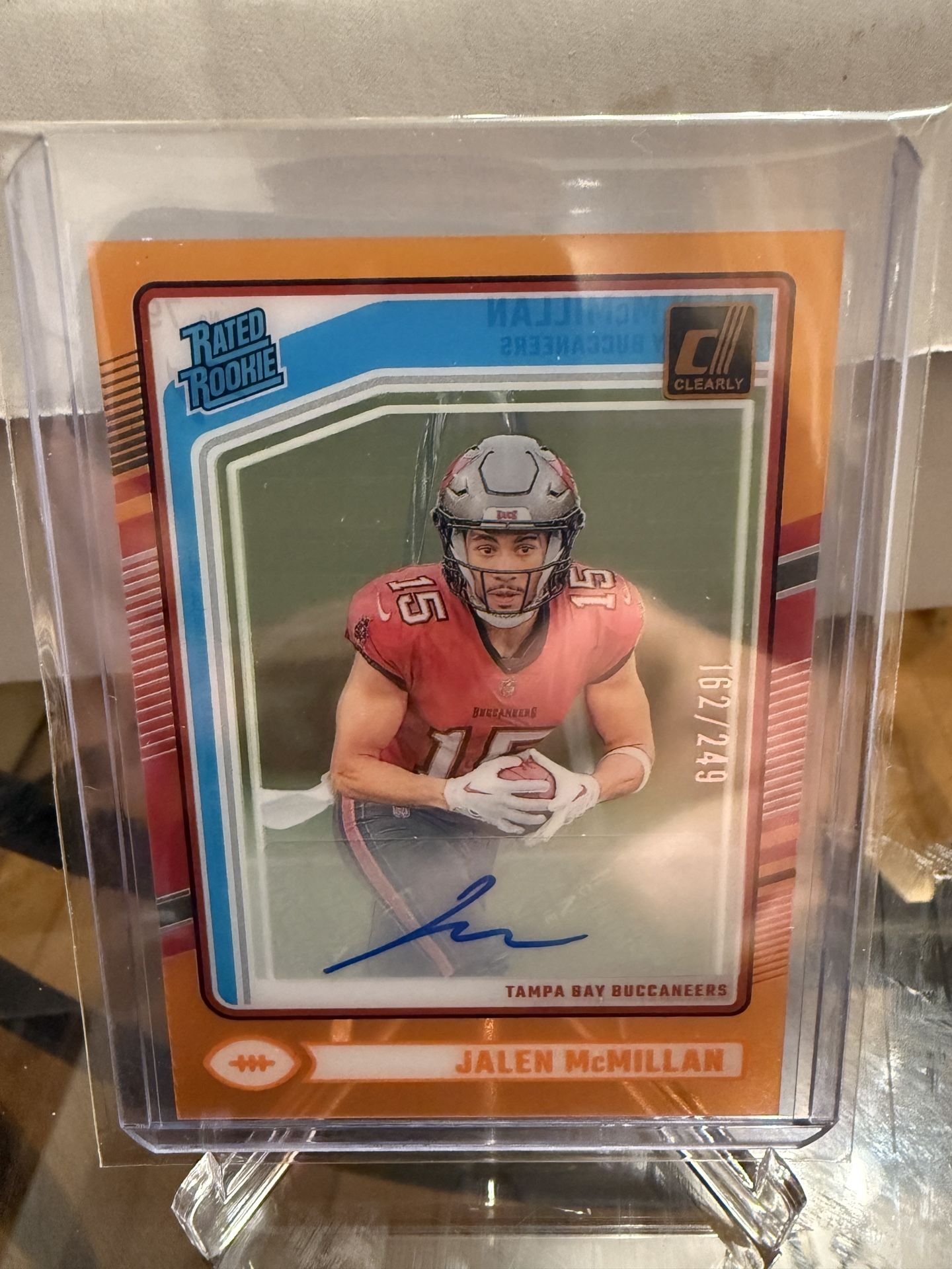 2024 Jalen McMillan Panini Clearly Orange Rated Rookie Auto /249 RC🔥 Buccs