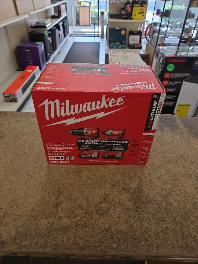 Milwaukee 18v Compqct Brushless Drill & Impact