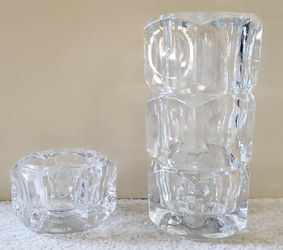 New 2 elements crystal clear vase candle holder