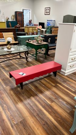 Bench, Fireweed Red & Black Perfect Ga Bulldog Man cave Bench
