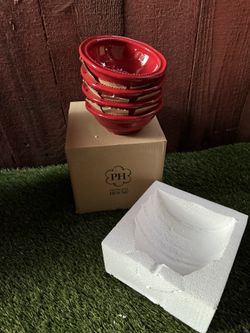 Princess house platos rojos para sopa cereal