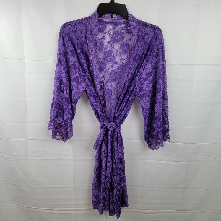 Lace Purple Sleeping Robe One Size