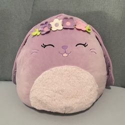 Squishmallows Bubbles Lavender Bunny Flower Crown 8”