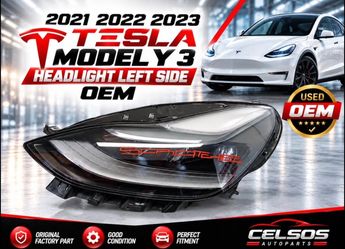 2021 2022 2023 TESLA MODEL Y 3 HEADLIGHT LEFT SIDE OEM