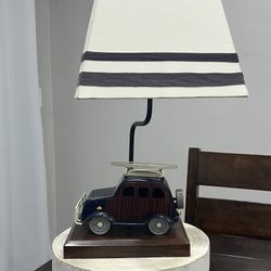 Vtg Mini Metal Made woodie Auto  w/ Surfboard Lamp - TESTED Fully Works