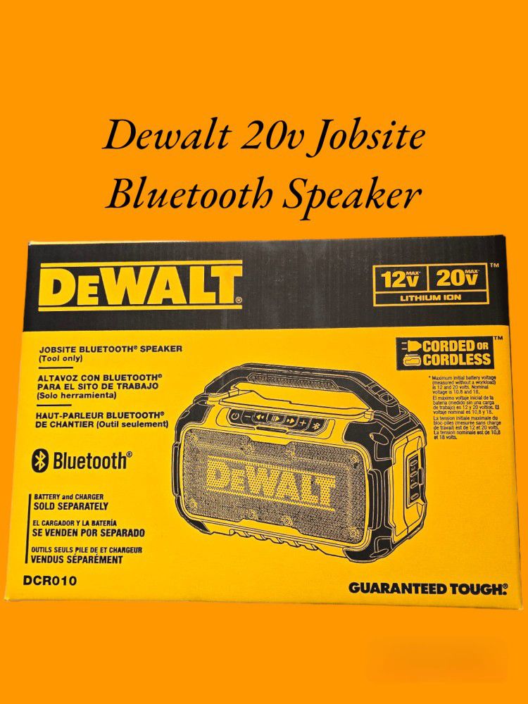 Dewalt 20v Jobsite Bluetooth Speaker (Tool Only) 