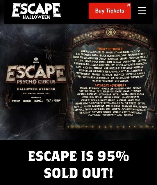 Escape Halloween Sat VIP