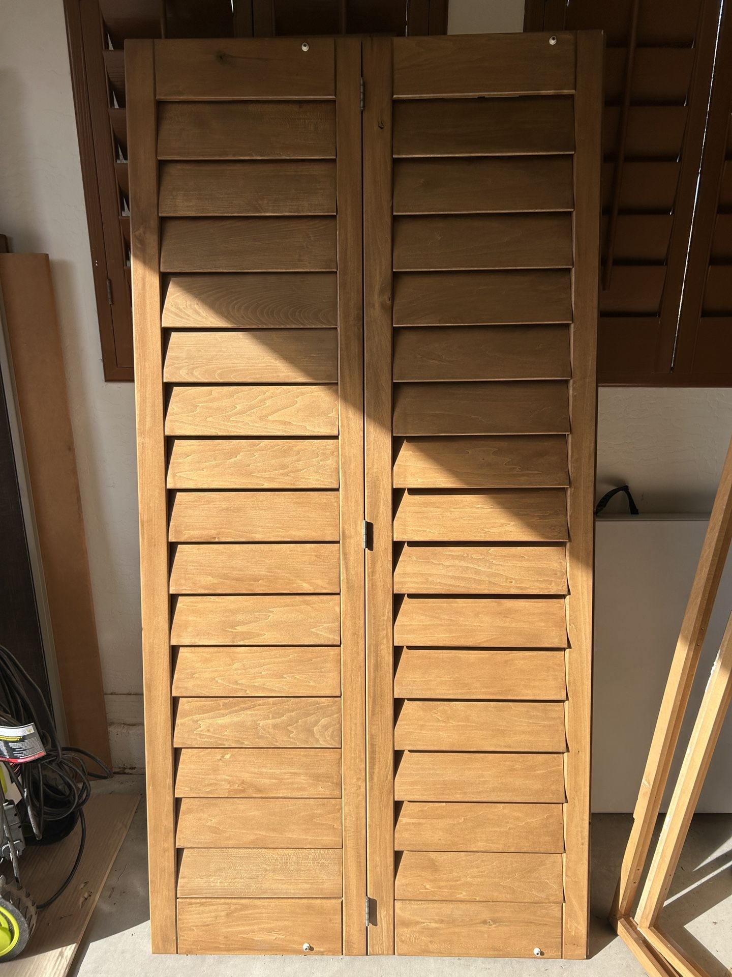 Wooden Shutters (4 Double Panels Total) For Sale