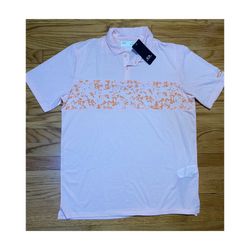 Oakley HYDROLIX Golf Polo SAND PRINT pastel orange Men’s sz XL NEW!! 