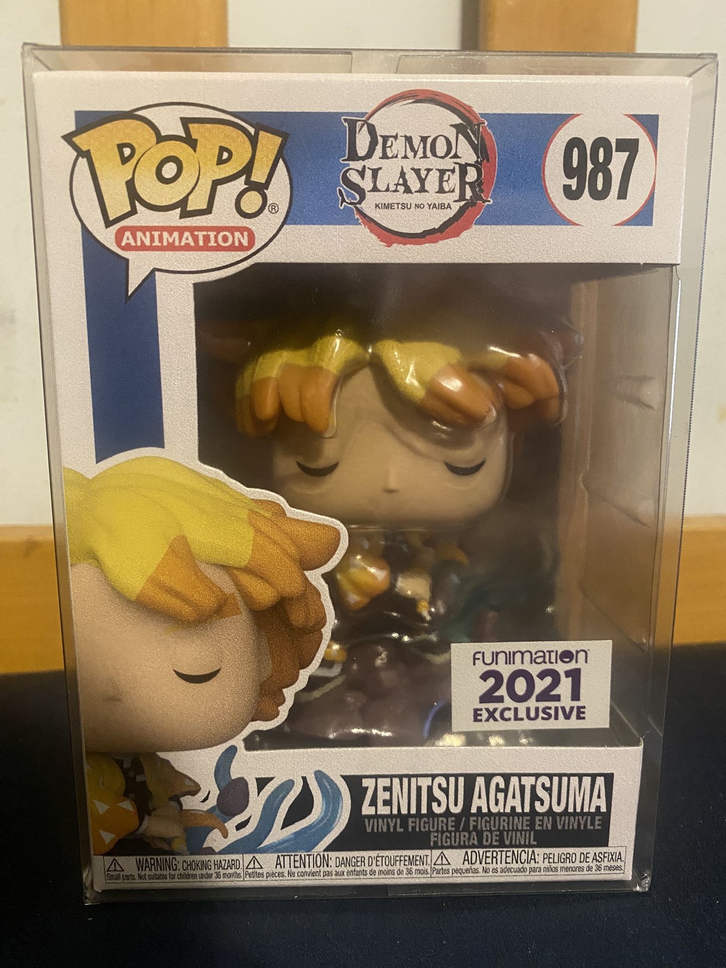 Funko Pop Animation Demon Slayer Zenitsu Agatsuma Funimation 2021 Exclusive comes in Pop Protector