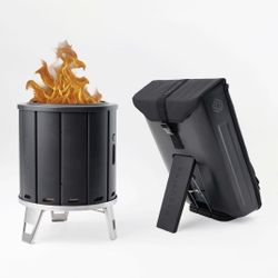 PACKFIRE Portable Camping Fire Pit - Packable Fold-Flat Design, Smokeless Burn, Stainless Steel & Aluminum, Includes Backpack, Ideal for Outdoor & RV 