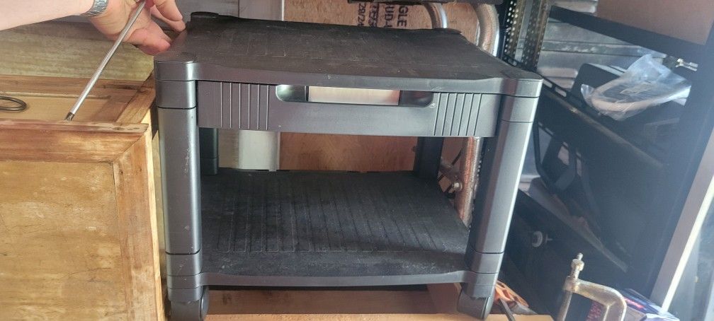 Small Rolling Printer Stand with a Paper Tray