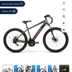 Huffy 27.5" Vertis 36V Adult Electric Mountain Bike, Fits Riders 5'0", Gray, Unisex