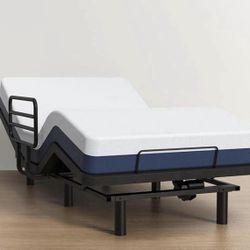 Adjustable Twin XL Bed Frame with One Side Rail, Electric Ergonomic Base for Comfort &