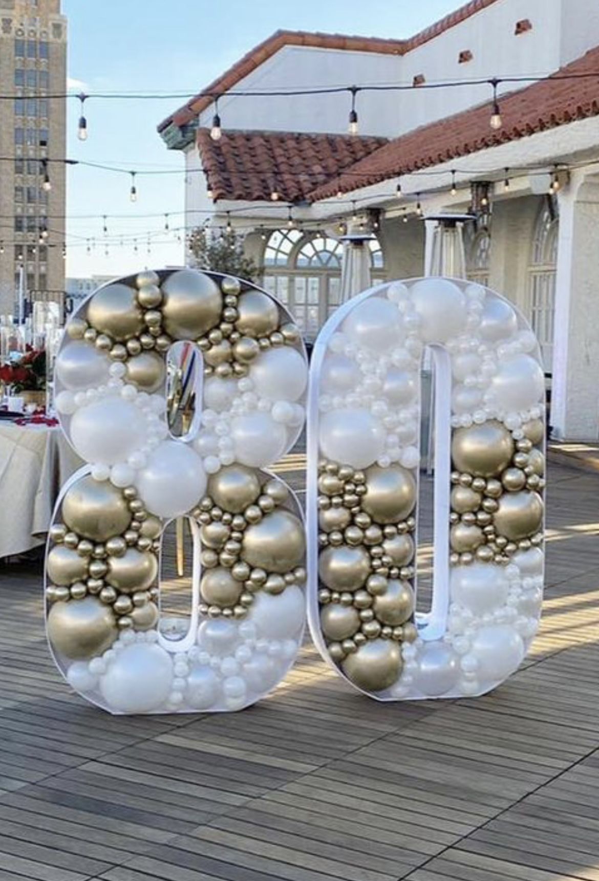 80th Birthday Party Decoration Gold And White Party Decoration Mosaic Number