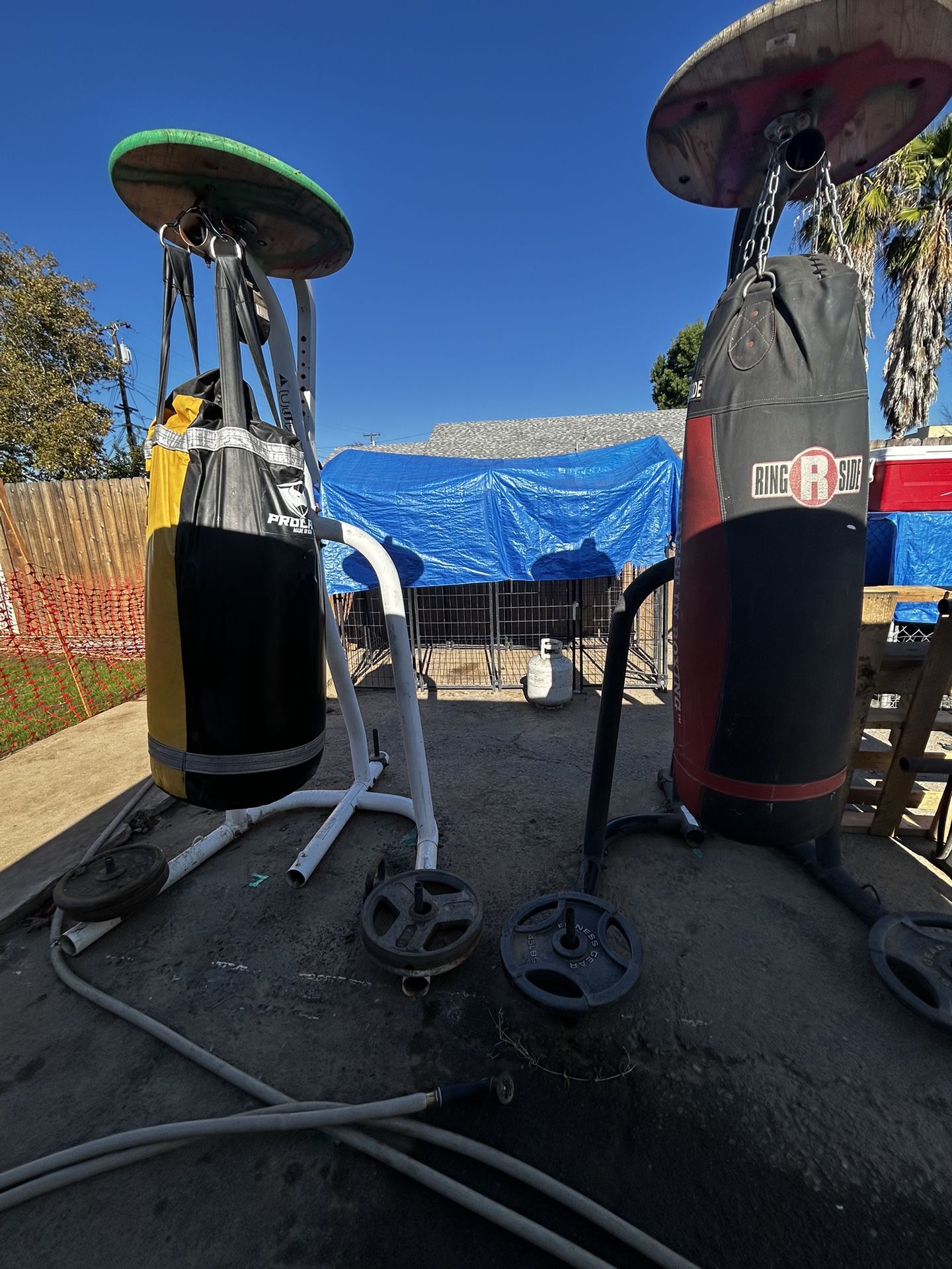 2 Punching Bags With Stands